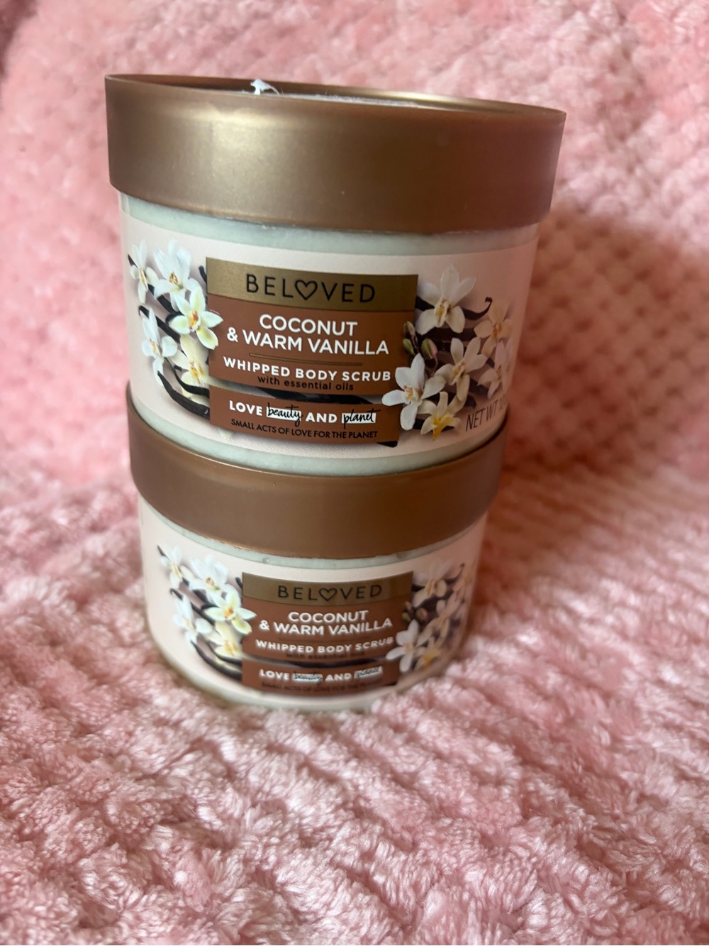 Lot of 2 Beloved Coconut&Warm Vanilla Whipped Body Scrub Each Size 10 Oz.
